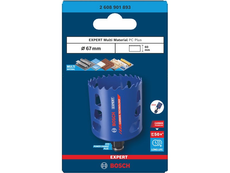 Žaga za izrezovanje lukenj Bosch EXPERT Multi Material Power Change Plus, 2608901893